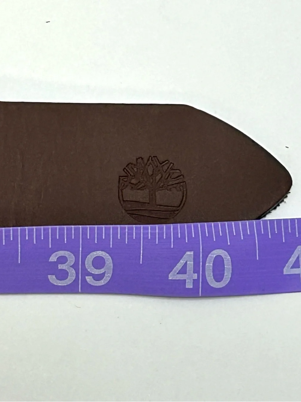Timberland Men's Classic Brown Leather Belt Size 34 Gunmetal Buckle USA